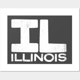 IL Illinois State Vintage Typography Posters and Art